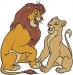 The Lion King - Adult Simba And Nala Majestic Lion Pair - Tender And Powerful Moments Together - Disney Love Story - Filled Embroidery Design - 7455