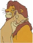 The Lion King - Adult Simba And Nala Majestic Lion Pair - Tender And Powerful Moments Together - Disney Love Story - Filled Embroidery Design - 7456