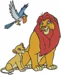 The Lion King - Adult Simba And Nala In He - Young Simba And Nala Playing - Simba With Zazu - Love And Friendship - Filled Embroidery Design - 7484