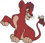 The Lion King - Young Reddish Brown Lion Cub (Simba Or Kion Style) - Fierce And Playful Poses - Wild Cub Adventures - Filled Embroidery Design - 7485