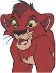 The Lion King - Young Reddish Brown Lion Cub (Simba Or Kion Style) - Fierce And Playful Poses - Wild Cub Adventures - Filled Embroidery Design - 7488