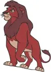 The Lion King - Young Reddish Brown Lion Cub (Simba Or Kion Style) - Curious And Alert Poses - Young Pride Lander - Filled Embroidery Design - 7489