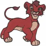 The Lion King - Young Reddish Brown Lion Cub (Simba Or Kion Style) - Curious And Alert Poses - Young Pride Lander - Filled Embroidery Design - 7490