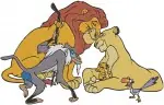 The Lion King - Adult Simba With Rafiki And Nala - King Portrait And Queen Nala Portrait - Royal Family And Friend - Filled Embroidery Design - 7502