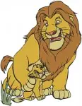 The Lion King - Sarabi (Or Nala) With Young Simba Cub - Mufasa (Or Simba) With Young Simba - Father Mother Son - Filled Embroidery Design - 7506