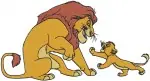 The Lion King - Adult Simba And Nala Playful - Mufasa (Or Simba) With Young Simba On Back - Royal Family Fun - Filled Embroidery Design - 7508