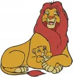 The Lion King - Mufasa (Or Simba) With Young Simba Cub - Zazu With Simba - Simba And Nala Close Up - Royal Bonds - Filled Embroidery Design - 7512