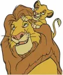 The Lion King - Mufasa (Or Simba) With Young Simba Cub - Zazu With Simba - Simba And Nala Close Up - Royal Bonds - Filled Embroidery Design - 7513