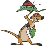 The Lion King - Timon The Meerkat Hula Dance And Relaxed Poses - Comical Hakuna Matata Character - Filled Embroidery Design - 7517