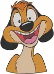 The Lion King - Timon The Meerkat Hula Dance And Relaxed Poses - Comical Hakuna Matata Character - Filled Embroidery Design - 7518