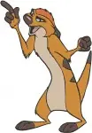 The Lion King - Timon The Meerkat Hula Dance And Relaxed Poses - Comical Hakuna Matata Character - Filled Embroidery Design - 7519