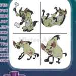 The Lion King Hyenas Shenzi Banzai Ed Eating Laughing Running And Sitting - Filled Embroidery Design - Instant Download