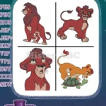 The Lion King - Young Reddish Brown Lion Cub (Simba Or Kion Style) - Curious And Alert Poses - Young Pride Lander - Filled Embroidery Design - Instant Download