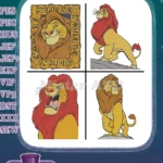 The Lion King Simba'S Pride Style - Majestic Adult Simba Portrait And Laughing King - Pride Rock Ruler - Filled Embroidery Design - Instant Download