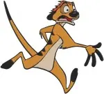 The Lion King - Timon The Meerkat Dynamic Action And Relaxed Poses - Energetic Disney Animal Character - Filled Embroidery Design - 7525
