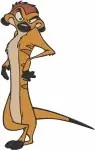 The Lion King - Timon The Meerkat Dynamic Action And Relaxed Poses - Energetic Disney Animal Character - Filled Embroidery Design - 7526