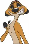 The Lion King - Timon The Meerkat Pal - Expressive Face Close Up And Lying Down Poses - Disney Animal Sidekick - Filled Embroidery Design - 7531
