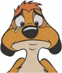 The Lion King - Timon The Meerkat Pal - Expressive Face Close Up And Lying Down Poses - Disney Animal Sidekick - Filled Embroidery Design - 7534