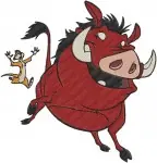 The Lion King - Pumbaa The Happy Whog - Various Energetic And Playful Poses - Disney Comedy Relief Character - Filled Embroidery Design - 7540