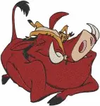 The Lion King - Pumbaa The Happy Whog - Various Energetic And Playful Poses - Disney Comedy Relief Character - Filled Embroidery Design - 7541