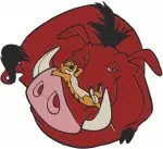 The Lion King - Pumbaa The Happy Whog - Various Energetic And Playful Poses - Disney Comedy Relief Character - Filled Embroidery Design - 7542