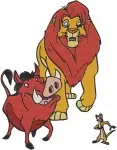 Disney Lion King Simba Nala Pumbaa Eating Bugs Circle Of Life Iconic Scenes Set - Filled Embroidery Design - 7564