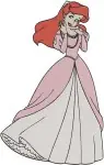 Disney Little Mermaid Ariel Pink Dress Human Form Elegant Princess Poses Bundle - Filled Embroidery Design - 7587
