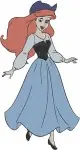 Disney Little Mermaid Ariel Bathing Green Sail Dress Blue Town Dress Human - Filled Embroidery Design - 7603
