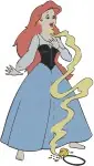 Disney Little Mermaid Ariel Bathing Green Sail Dress Blue Town Dress Human - Filled Embroidery Design - 7605