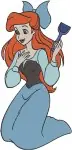 Disney Little Mermaid Ariel Green Blue Town Dress Human Princess Poses Designs - Filled Embroidery Design - 7608