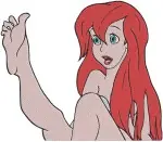 Disney Little Mermaid Ariel Human Arm Pink Dress Wedding Gown Mirror Set - Filled Embroidery Design - 7618