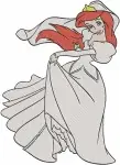 Disney Little Mermaid Ariel Wedding Dress With Flowers Prince Eric Horse Collection - Filled Embroidery Design - 7623