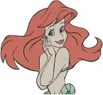 Disney Little Mermaid Ariel Mermaid Close Up Portraits Lying Down Pensive Bundle - Filled Embroidery Design - 7640