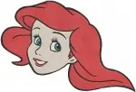 Disney Little Mermaid Ariel Mermaid Close Up Portraits Lying Down Pensive Bundle - Filled Embroidery Design - 7641