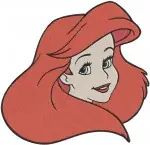 Disney Little Mermaid Ariel Mermaid Close Up Portraits Lying Down Pensive Bundle - Filled Embroidery Design - 7642