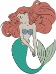 Disney Little Mermaid Ariel Mermaid Form Various Swimming And Posing Graceful - Filled Embroidery Design - 7654