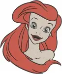 Disney Little Mermaid Ariel Mermaid Headshots Various Expressions Red Hair Bundle - Filled Embroidery Design - 7668