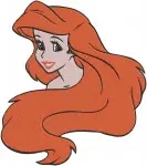 Disney Little Mermaid Ariel Mermaid Headshots Various Expressions Red Hair Bundle - Filled Embroidery Design - 7671