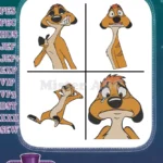 The Lion King - Timon The Meerkat Pal - Expressive Face Close Up And Lying Down Poses - Disney Animal Sidekick - Filled Embroidery Design - Instant Download