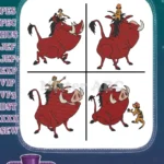 The Lion King - Pumbaa The Whog And Timon Meerkat - Riding Adventures And Young Simba Cameo - Jungle Friends Trio - Filled Embroidery Design - Instant Download