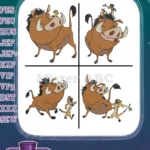The Lion King - Timon And Pumbaa Walking Together - Meerkat And Whog Friendship Poses - Pride Lands Pals - Filled Embroidery Design - Instant Download