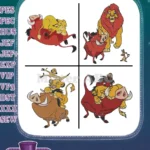 Disney Lion King Simba Nala Pumbaa Eating Bugs Circle Of Life Iconic Scenes Set - Filled Embroidery Design - Instant Download