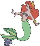 The Little Mermaid Ariel Various Sitting Poses On Rocks And As Mermaid - Filled Embroidery Design - 7711