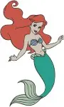 The Little Mermaid Ariel Various Graceful Mermaid Swimming And Posing Stances - Filled Embroidery Design - 7724