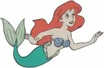 The Little Mermaid Ariel Various Graceful Mermaid Swimming And Posing Stances - Filled Embroidery Design - 7727