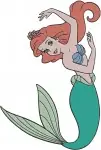 The Little Mermaid Ariel Collection Of Elegant Mermaid Poses Swimming And Sitting - Filled Embroidery Design - 7729