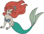 The Little Mermaid Ariel Collection Of Elegant Mermaid Poses Swimming And Sitting - Filled Embroidery Design - 7730