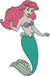 The Little Mermaid Ariel Collection Of Elegant Mermaid Poses Swimming And Sitting - Filled Embroidery Design - 7731