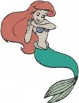 The Little Mermaid Ariel Mermaid Form Various Floating Swimming And Posing Views - Filled Embroidery Design - 7733