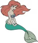 The Little Mermaid Ariel Mermaid Form Various Floating Swimming And Posing Views - Filled Embroidery Design - 7735